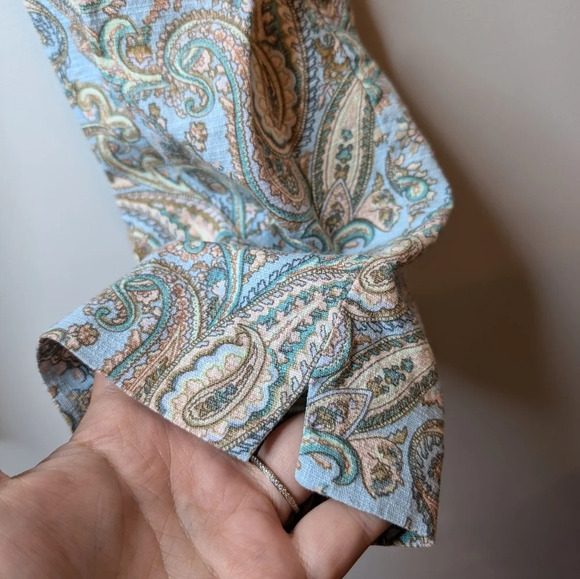 Talbots Chatham Blue Paisley Patterned Slim Leg Cropped Petite Pant 4P - Picture 6 of 10